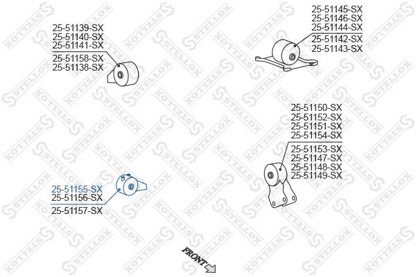 Stellox 25-51155-SX Подушка двигуна права 2551155SX: Купити в Україні - Добра ціна на EXIST.UA!