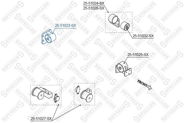 2551023SX Stellox Подушка двигателя