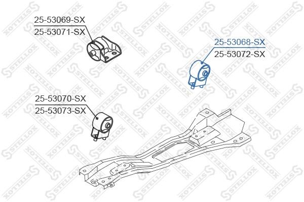 Stellox 25-53068-SX Подушка двигуна задня ліва 2553068SX: Купити в Україні - Добра ціна на EXIST.UA!