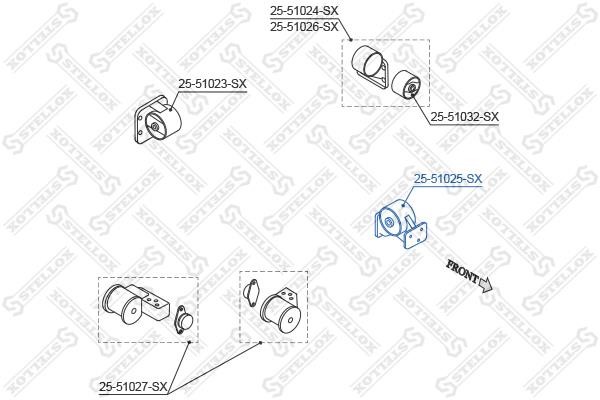 Stellox 25-51025-SX Подушка двигуна передня 2551025SX: Купити в Україні - Добра ціна на EXIST.UA!