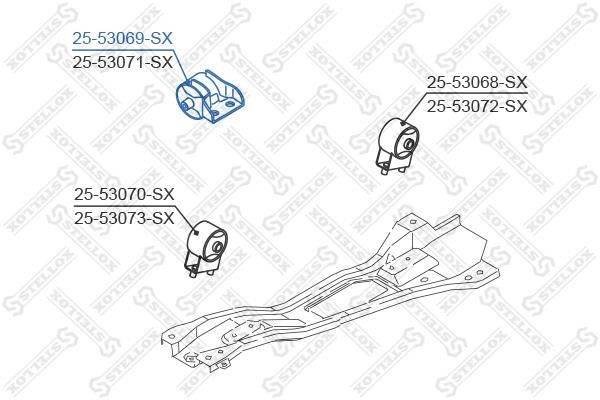 Stellox 25-53069-SX Подушка двигуна задня права 2553069SX: Купити в Україні - Добра ціна на EXIST.UA!