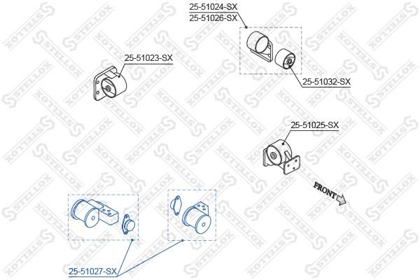 Stellox 25-51027-SX Подушка двигуна права 2551027SX: Купити в Україні - Добра ціна на EXIST.UA!