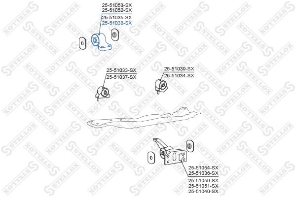 Stellox 25-51038-SX Подушка двигуна права 2551038SX: Купити в Україні - Добра ціна на EXIST.UA!