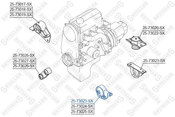 Stellox 25-73023-SX Подушка двигуна передня 2573023SX: Купити в Україні - Добра ціна на EXIST.UA!