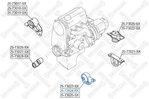 Stellox 25-73024-SX Подушка двигуна передня права 2573024SX: Купити в Україні - Добра ціна на EXIST.UA!