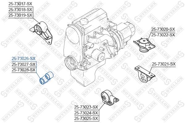Stellox 25-73026-SX Подушка двигуна права 2573026SX: Купити в Україні - Добра ціна на EXIST.UA!