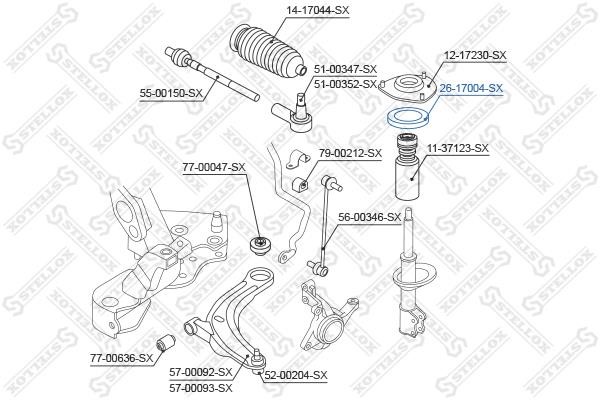 Підшипник опори амортизатора Stellox 26-17004-SX