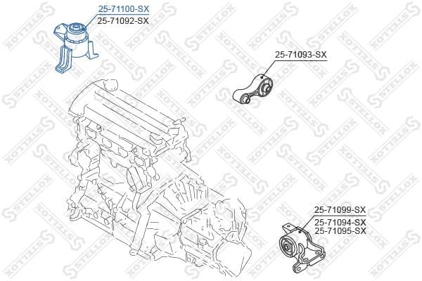Stellox 25-71100-SX Подушка двигуна 2571100SX: Купити в Україні - Добра ціна на EXIST.UA!