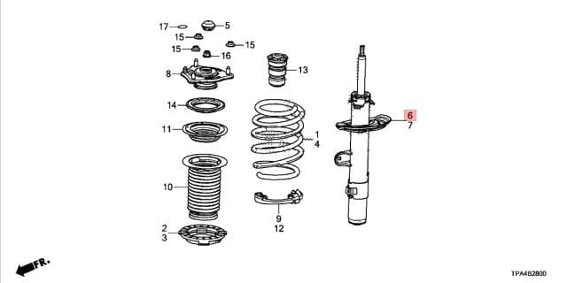 51611TPGA52 Honda Амортизатор подвески передний правый
