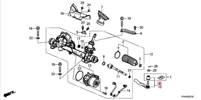 Honda 53540-TMB-A01 Наконечник рулевой тяги 53540TMBA01: Отличная цена - Купить в Украине на EXIST.UA! 53540TMBA01 Honda Наконечник рулевой тяги