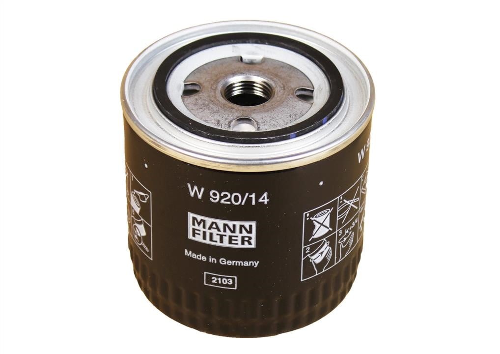 Mann-Filter W 920/14 Фільтр масляний W92014: Купити в Україні - Добра ціна на EXIST.UA!