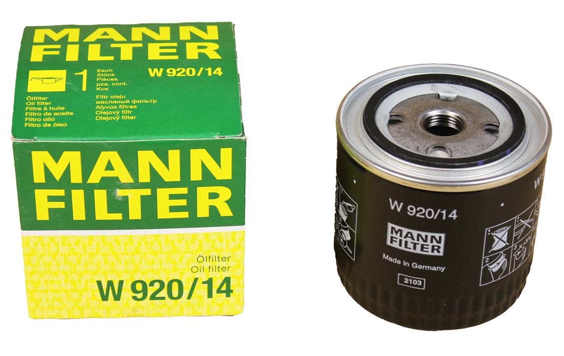 Фільтр масляний Mann-Filter W 920&#x2F;14