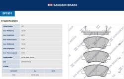 Sangsin SP1901 Гальмівні колодки передні, комплект SP1901: Купити в Україні - Добра ціна на EXIST.UA!