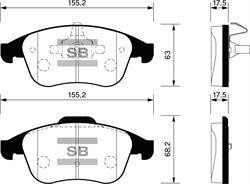Sangsin SP1516 Гальмівні колодки передні, комплект SP1516: Купити в Україні - Добра ціна на EXIST.UA!