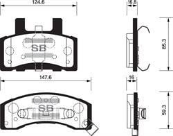 Sangsin SP1288 Гальмівні колодки передні, комплект SP1288: Купити в Україні - Добра ціна на EXIST.UA!