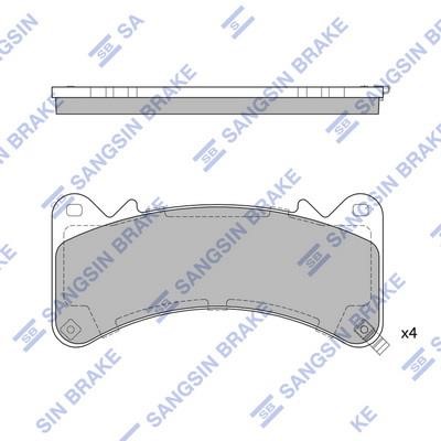 Sangsin SP4115 Тормозные колодки дисковые передние, комплект SP4115: Отличная цена - Купить в Украине на EXIST.UA! SP4115 Sangsin Тормозные колодки дисковые передние, комплект