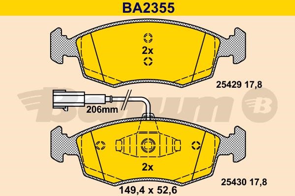 Barum BA2355 Гальмівні колодки, комплект BA2355: Купити в Україні - Добра ціна на EXIST.UA!