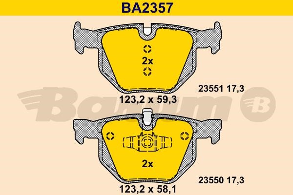 Barum BA2357 Гальмівні колодки, комплект BA2357: Купити в Україні - Добра ціна на EXIST.UA!