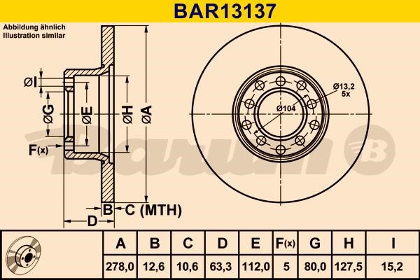 Barum BAR13137 Диск гальмівний передній невентильований BAR13137: Купити в Україні - Добра ціна на EXIST.UA!