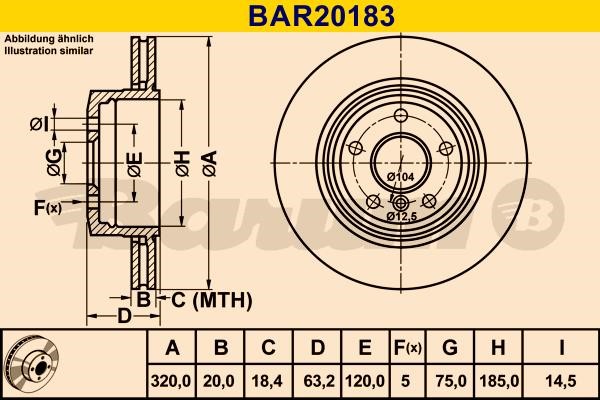 Barum BAR20183 Диск гальмівний задній вентильований BAR20183: Купити в Україні - Добра ціна на EXIST.UA!