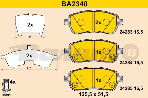 Barum BA2340 Гальмівні колодки, комплект BA2340: Купити в Україні - Добра ціна на EXIST.UA!