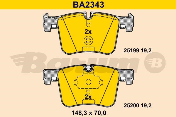 Barum BA2343 Гальмівні колодки, комплект BA2343: Купити в Україні - Добра ціна на EXIST.UA!