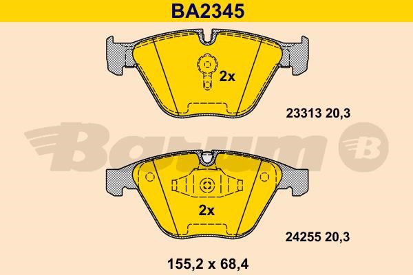 Barum BA2345 Гальмівні колодки, комплект BA2345: Купити в Україні - Добра ціна на EXIST.UA!