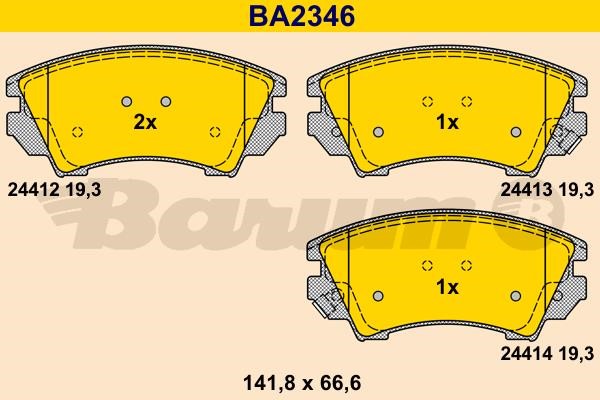 Barum BA2346 Гальмівні колодки, комплект BA2346: Купити в Україні - Добра ціна на EXIST.UA!