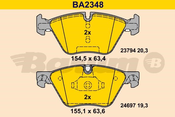 Barum BA2348 Гальмівні колодки, комплект BA2348: Купити в Україні - Добра ціна на EXIST.UA!