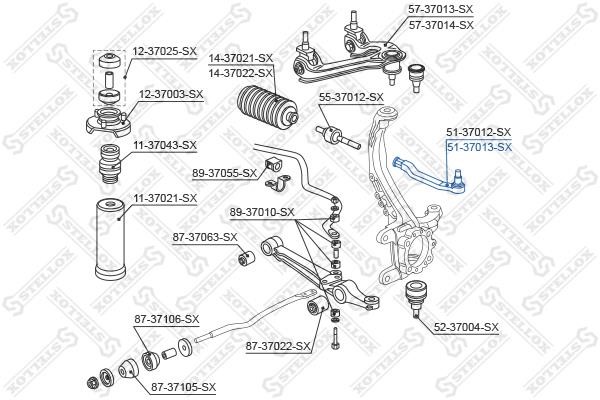 Stellox 51-37013-SX Наконечник рульової тяги правий 5137013SX: Купити в Україні - Добра ціна на EXIST.UA!