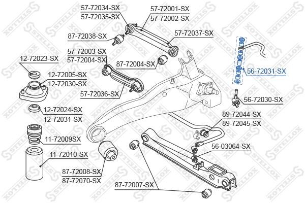 Stellox 56-72031-SX Втулка стабілізатора заднього 5672031SX: Купити в Україні - Добра ціна на EXIST.UA!