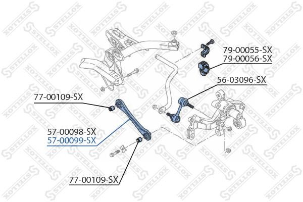 Stellox 57-00099-SX Важіль підвіски задній нижній правий 5700099SX: Купити в Україні - Добра ціна на EXIST.UA!