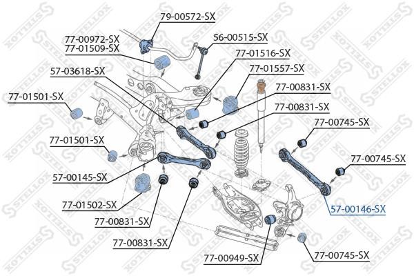 Stellox 57-00146-SX Важіль підвіски задній 5700146SX: Купити в Україні - Добра ціна на EXIST.UA!