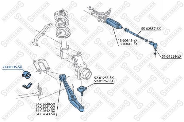 Stellox 77-00135-SX Втулка стабілізатора переднього 7700135SX: Купити в Україні - Добра ціна на EXIST.UA!