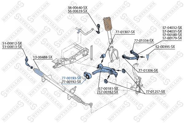 Stellox 77-00193-SX Сайлентблок переднього важеля підвіски правий 7700193SX: Купити в Україні - Добра ціна на EXIST.UA!