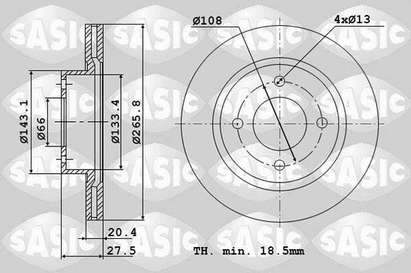 Sasic 2464974J Диск гальмівний передній вентильований 2464974J: Купити в Україні - Добра ціна на EXIST.UA!