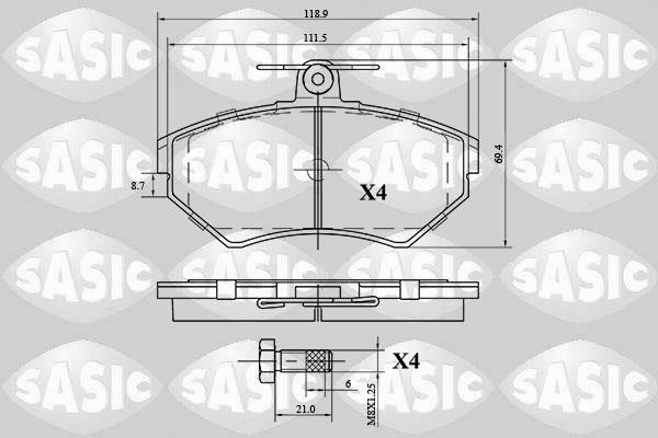 Sasic 6216057 Гальмівні колодки, комплект 6216057: Купити в Україні - Добра ціна на EXIST.UA!