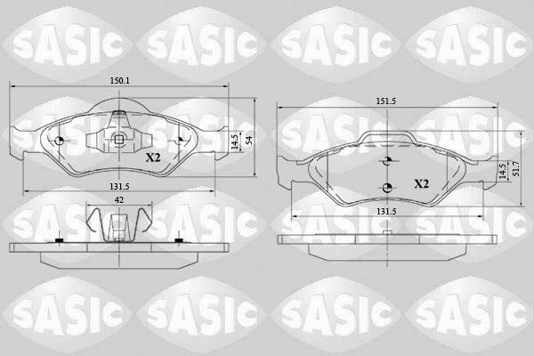 Sasic 6216121 Гальмівні колодки, комплект 6216121: Купити в Україні - Добра ціна на EXIST.UA!