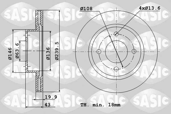 Sasic 9004401J Диск гальмівний передній вентильований 9004401J: Купити в Україні - Добра ціна на EXIST.UA!