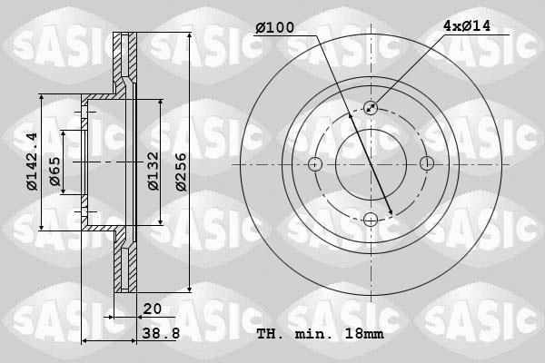 Sasic 9004432J Диск гальмівний передній вентильований 9004432J: Купити в Україні - Добра ціна на EXIST.UA!
