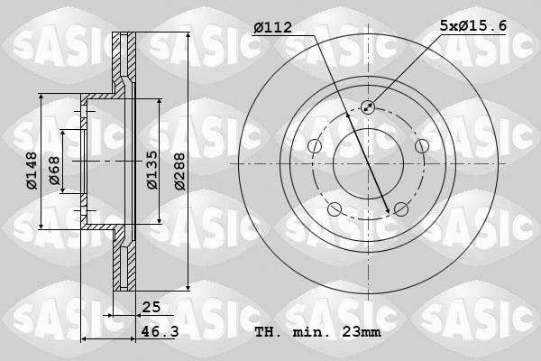 Sasic 9004507J Диск гальмівний передній вентильований 9004507J: Купити в Україні - Добра ціна на EXIST.UA!