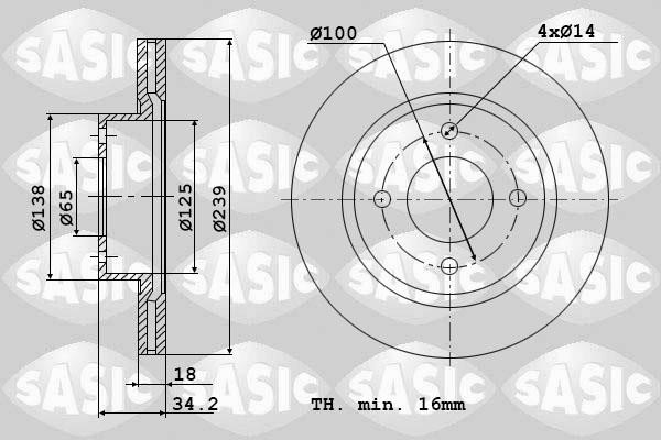 Sasic 9004583J Диск гальмівний передній вентильований 9004583J: Купити в Україні - Добра ціна на EXIST.UA!