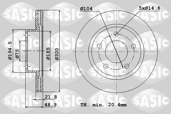 Sasic 9004805J Диск гальмівний задній вентильований 9004805J: Купити в Україні - Добра ціна на EXIST.UA!