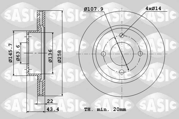 Sasic 9004817J Диск гальмівний передній вентильований 9004817J: Купити в Україні - Добра ціна на EXIST.UA!