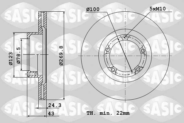 Sasic 9004821J Диск гальмівний передній вентильований 9004821J: Купити в Україні - Добра ціна на EXIST.UA!
