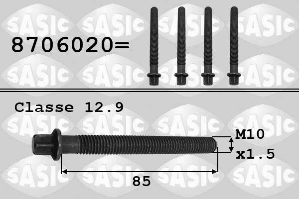 Sasic 8706020 Болт кріплення шківа валу колінчастого 8706020: Купити в Україні - Добра ціна на EXIST.UA!