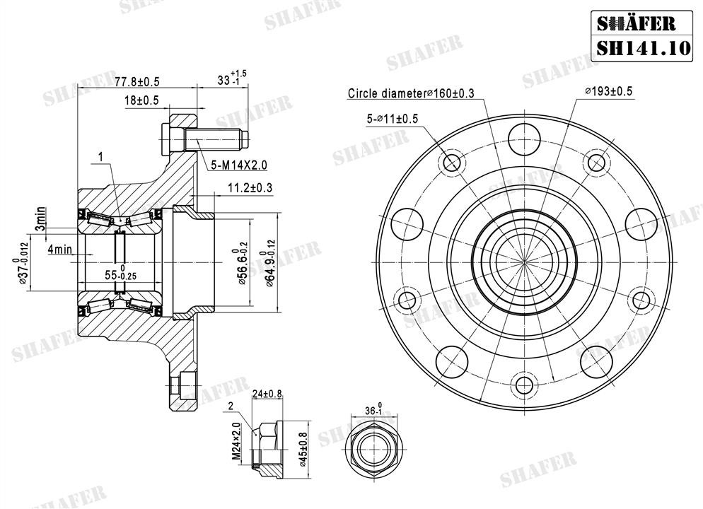 Маточина колеса задня Shafer SH141.10