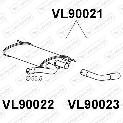 Veneporte VL90021 Глушник, задня частина VL90021: Купити в Україні - Добра ціна на EXIST.UA!
