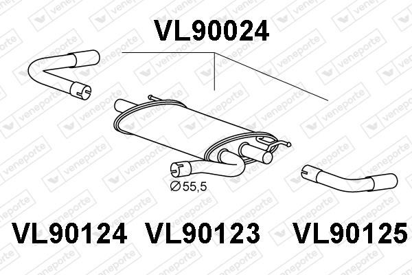 Veneporte VL90024 Глушник, задня частина VL90024: Купити в Україні - Добра ціна на EXIST.UA!