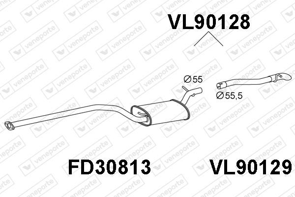 Veneporte VL90128 Глушник, задня частина VL90128: Купити в Україні - Добра ціна на EXIST.UA!